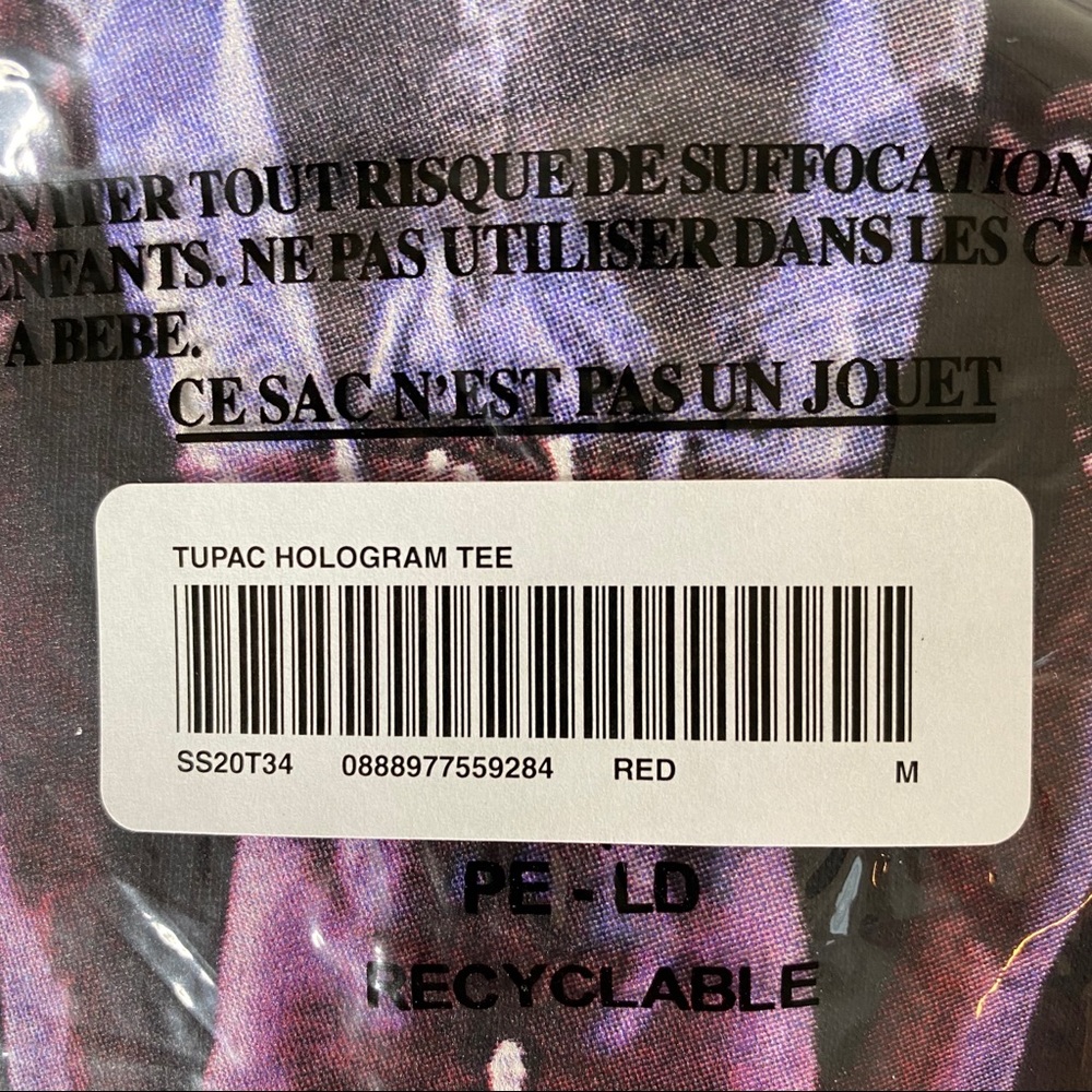 Supreme Tupac Red Shirt SS20 sz. Medium - Picture 5 of 5